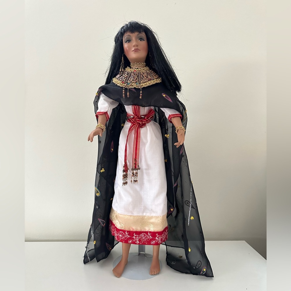 Paradise Galleries Egyptian Queen Nefertiti Porcelain Doll By Kathleen Hill